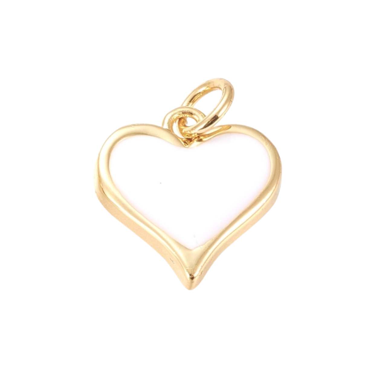 WHITE GOLD HEART Charm