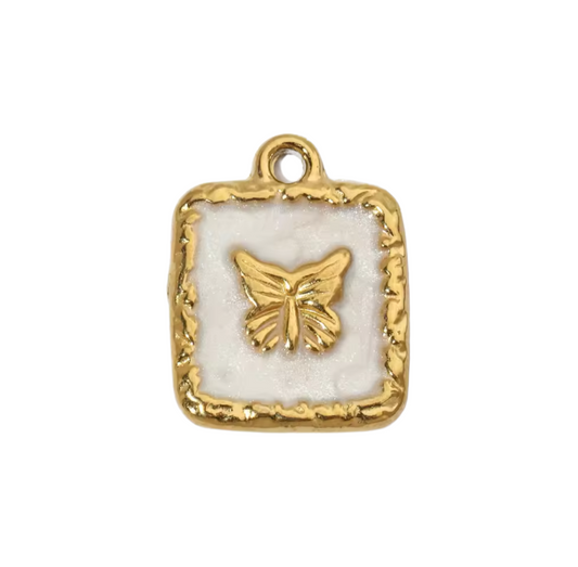 WHITE BUTTERFLY Charm