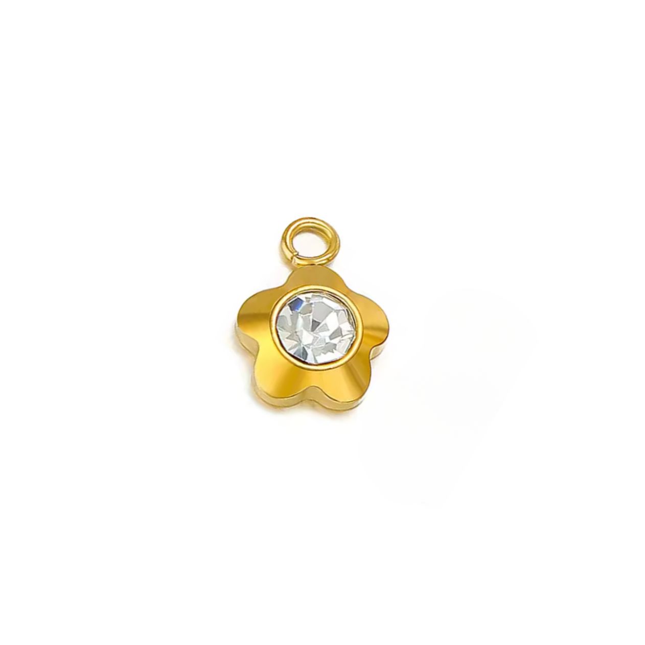 GOLDEN FLOWER CZ Charm