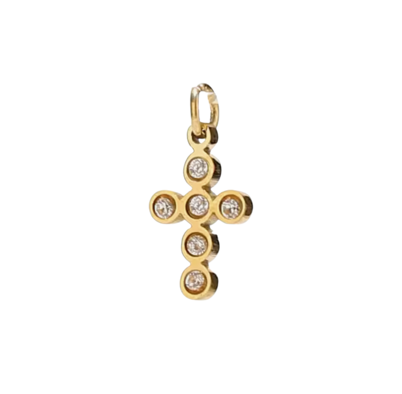 GOLDEN CZ CROSS Charm