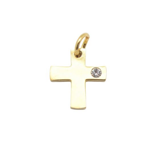 CZ GOLDEN CROSS Charm