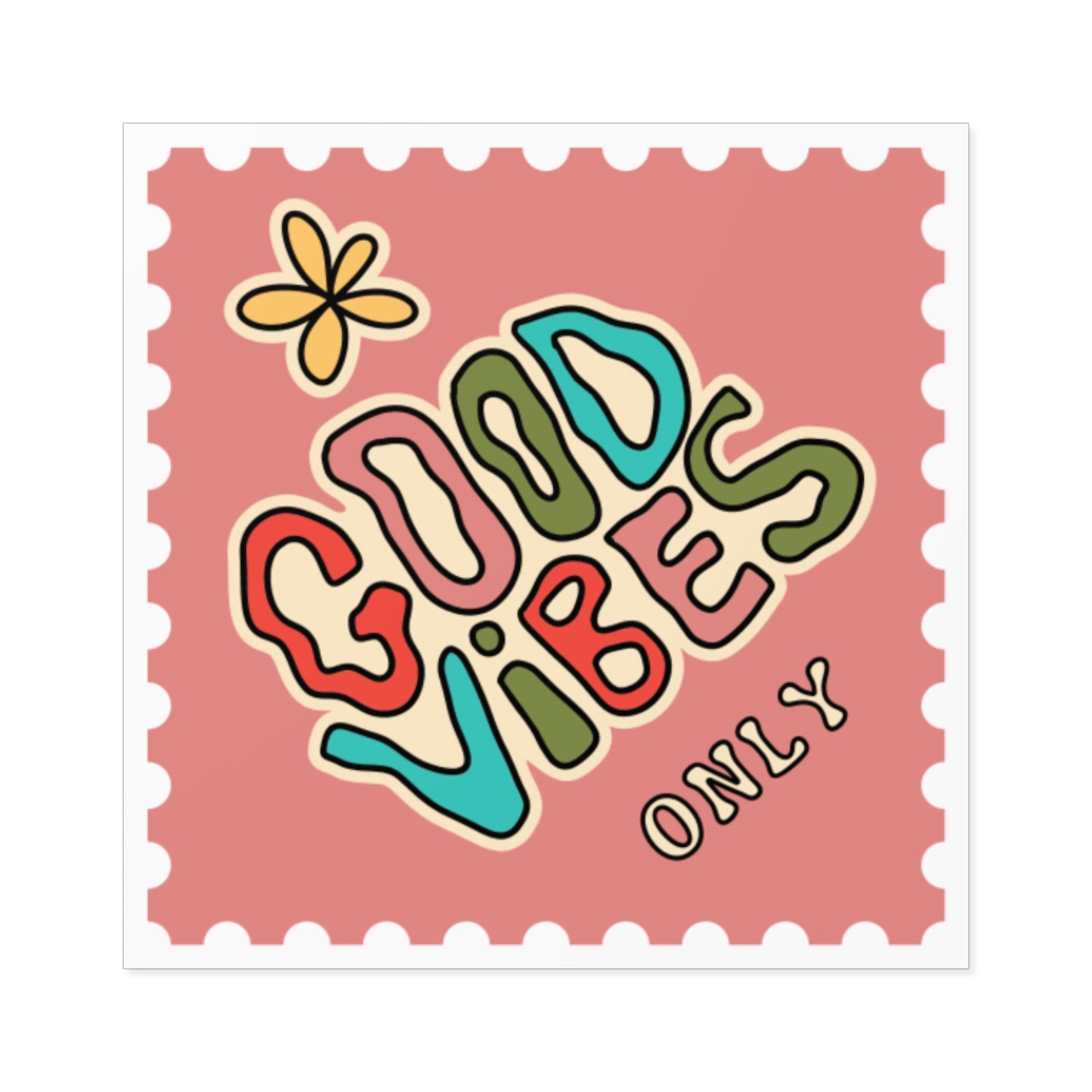 GOOD VIBES Square Vinyl Decal Sticker