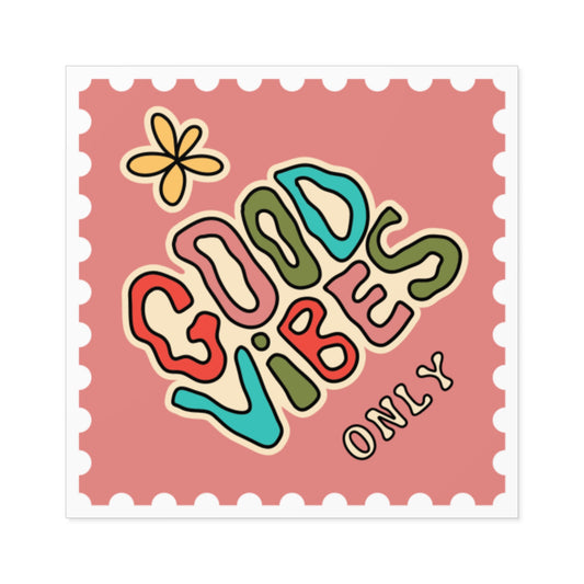 GOOD VIBES Square Vinyl Decal Sticker