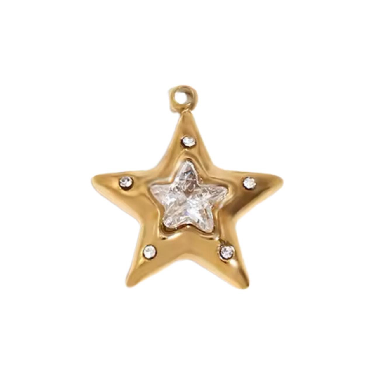 GOLDEN CZ STAR Charm