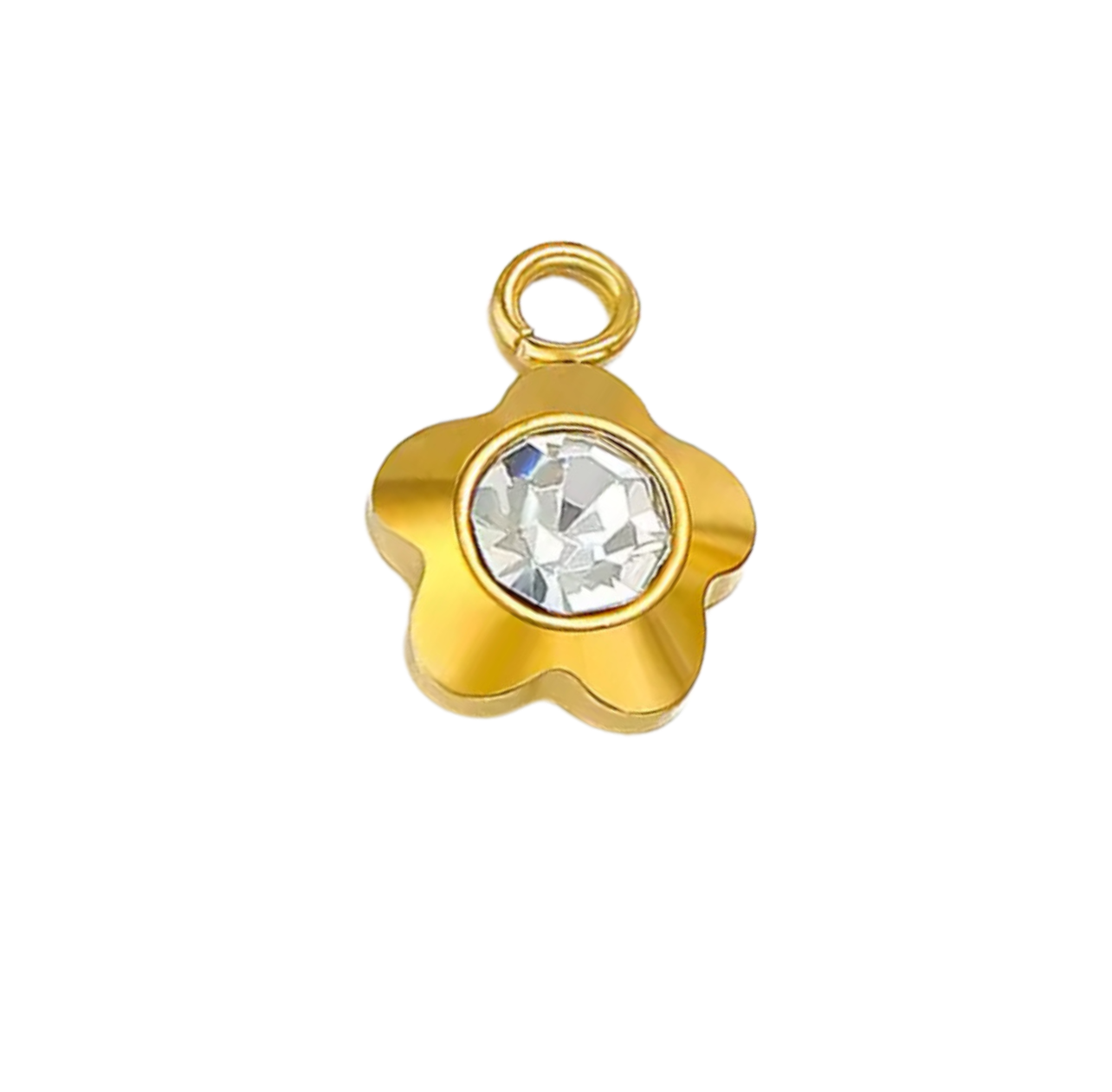 GOLDEN FLOWER CZ Charm