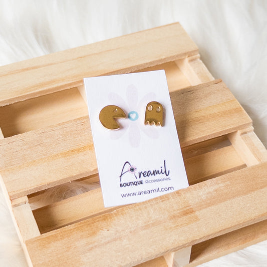 PAC MAN Stud Earrings