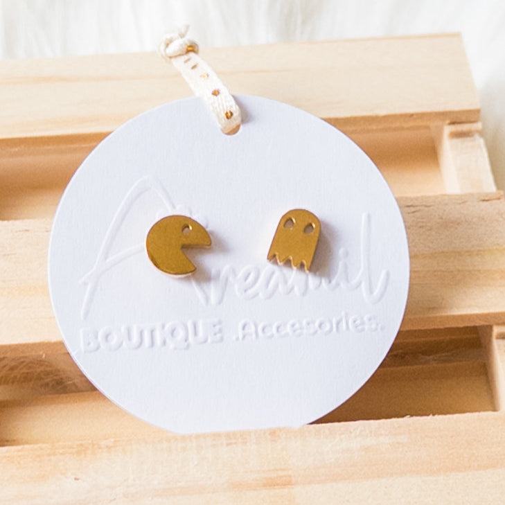 PAC MAN Stud Earrings