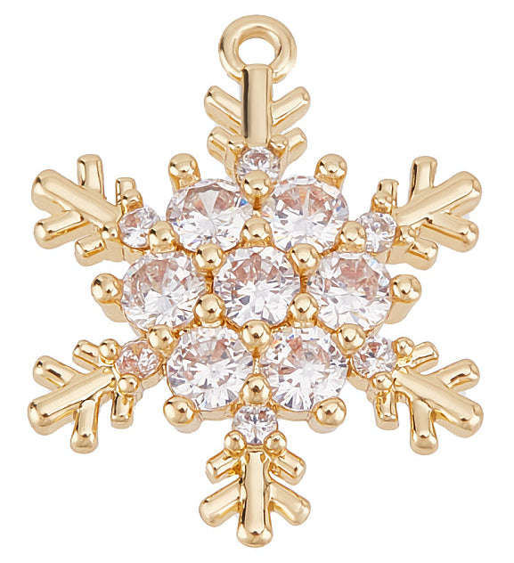CZ Snowflake Charm