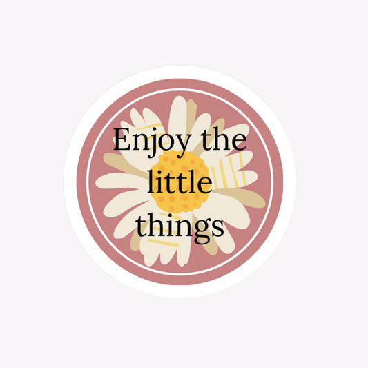 ENJOY LITTLE THINGS Round Vinyl Decal Sticker