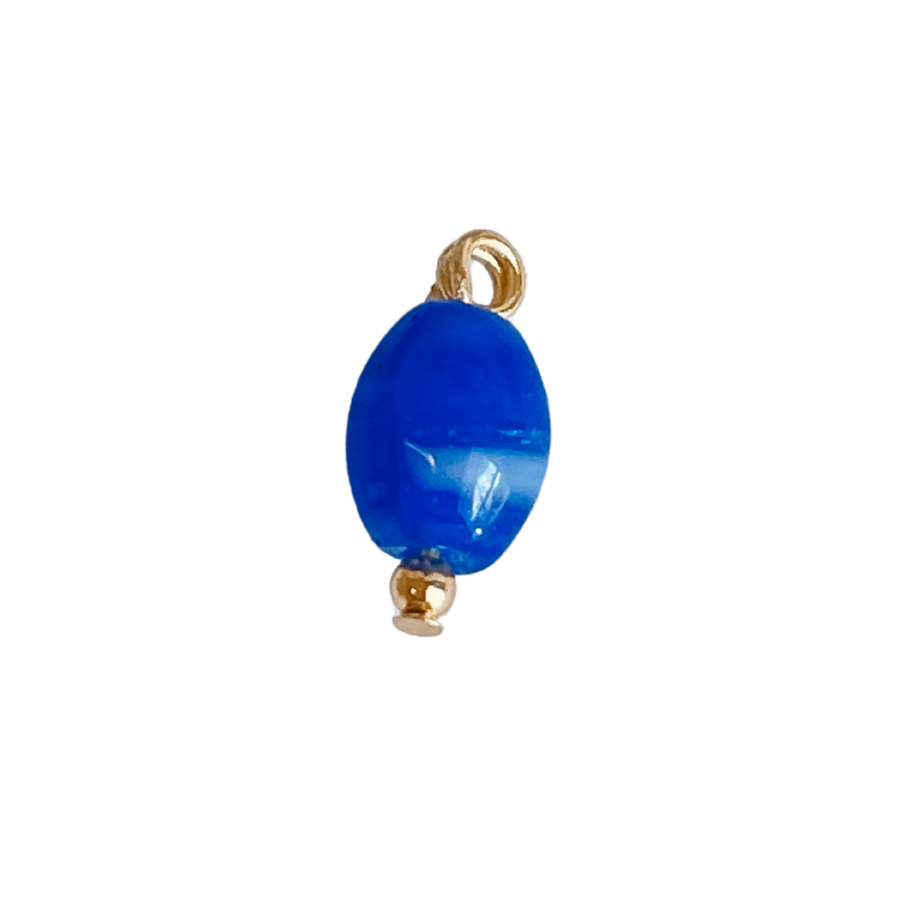 BLUE OVAL BEAD Charm