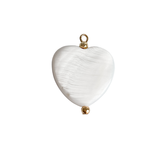 PEARL HEART Charm