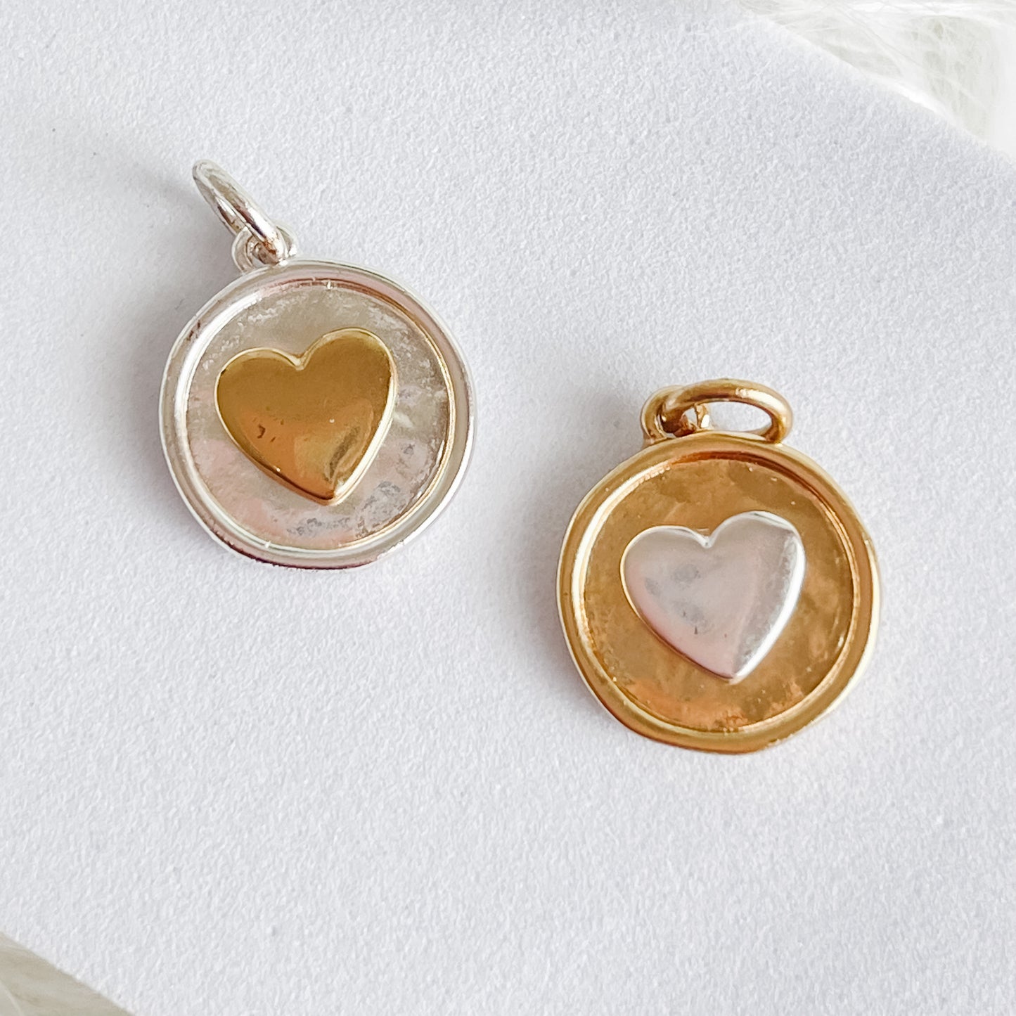 HEART SILVER GOLD Charm