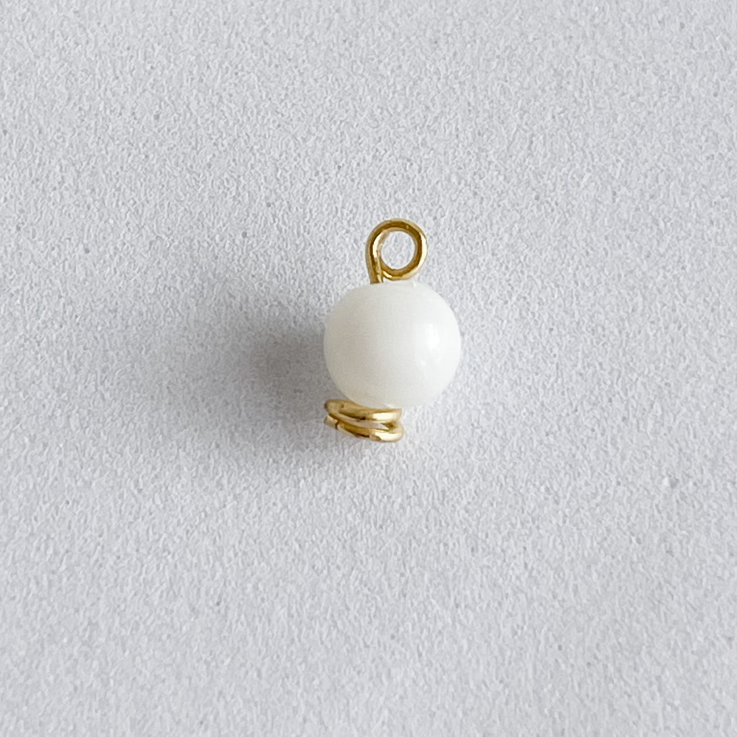 MINI WHITE BEAD Charm