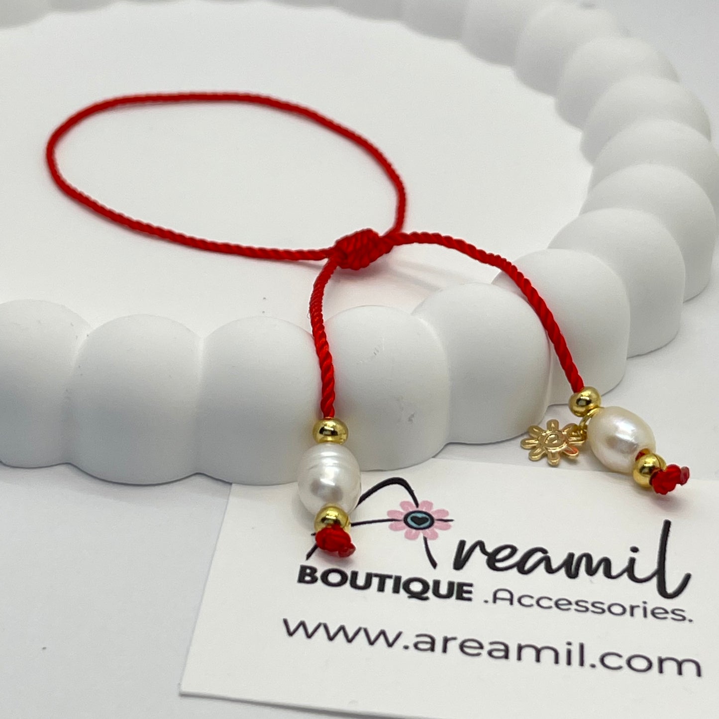 PERLA ROJA Ajustable Bracelet