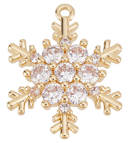 CZ Snowflake Charm