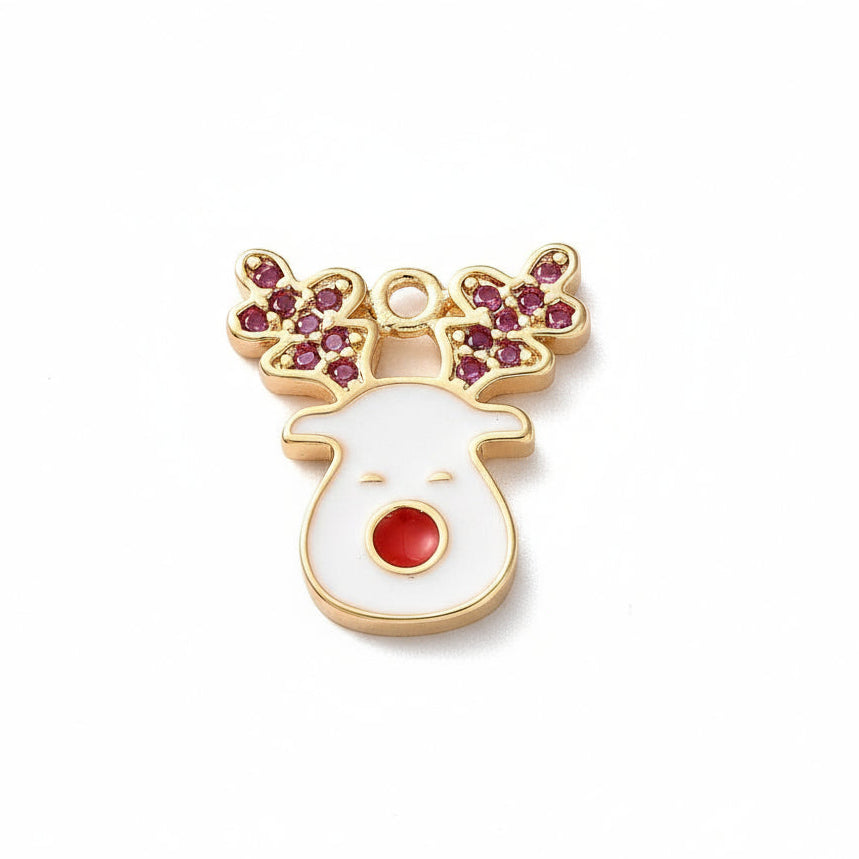 CZ Reindeer Charm
