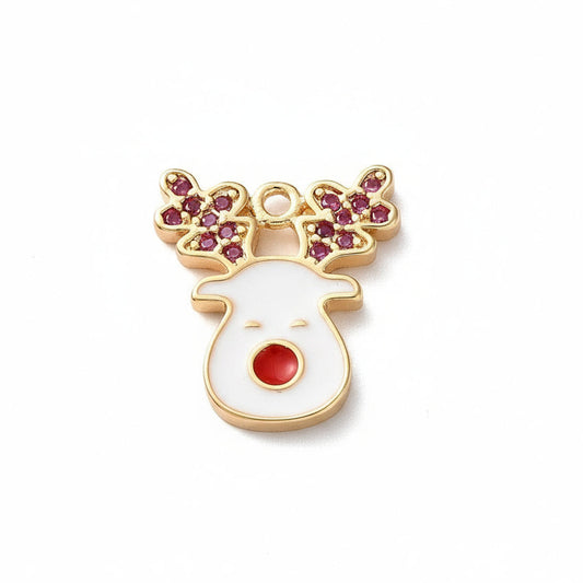 CZ Reindeer Charm